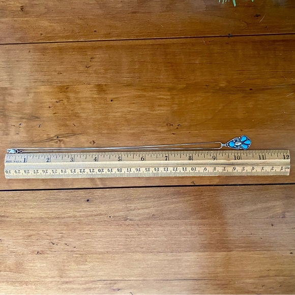 Southwestern Style Sterling Silver and Faux Turquoise Necklace - Picture 6 of 8